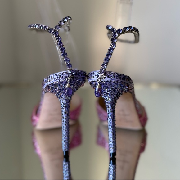 New JIMMY CHOO Saeda 100 embellished satin pumps $2,095 37 - Picture 16 of 17